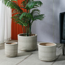 Ceramic flowerpots coarse pottery and breathable living room 20cm + 30cm Junko Lanpot Flower Pots Special large number of meat Courtyard Balcony