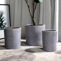 Ceramic flower pot special large number clear cabin 30cm above high cylinder with floor cylindrical large multi-meat living room minimalist idea