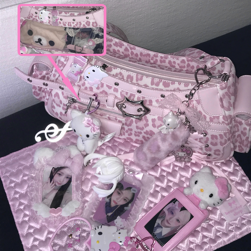 Wang Jianhuo Drops [Xiao Ye Leopard] Original Leopard Print Single Shoulder Crossbody Bag, Sweet and Cool Girl Style, Star-Chasing, Offline, Pain Bag, Baby Bag