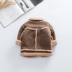 Áo khoác cotton cho bé 2018 mùa đông mới cho bé Áo thun cotton da lộn cho bé trai cộng với áo nhung ấm ra ngoài quần áo 123 thoi trang tre em Áo khoác