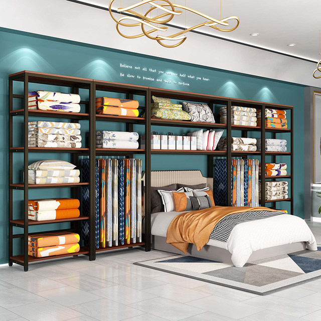Home Textile Store Shelf Display Rack Wedding Shop Supplies Display Rack Fabric Hanger Quilt Pillow Bedding Display Rack