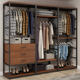 Open wardrobe home bedroom cloakroom coat rack storage rack iron rack floor hanging clothes rack walk-in rack