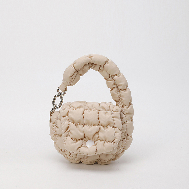 Pleated Mini Earphone Bag for Women, Cute Cloud Bag Pendant, Decorative Small Bag, Clutch Bag, Mini Coin Purse