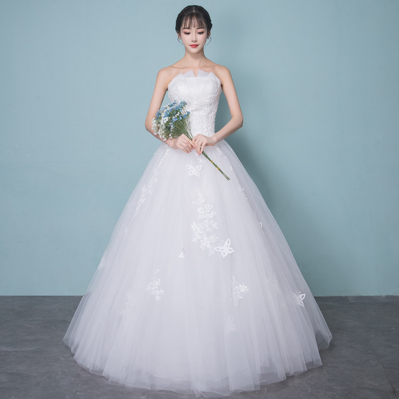 Wedding dresses 2021 new Korean obliteratsThe double shoulder bridal princess Jane about the pregnant woman's wedding dress to the skinny woman