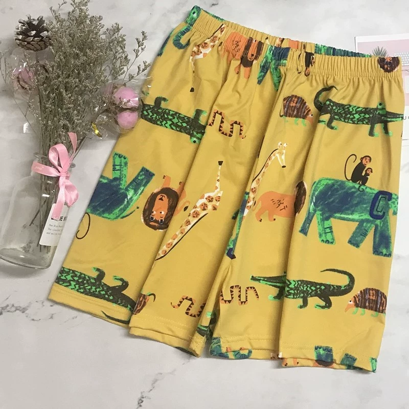 Quần pyjama phụ nữ quần short mùa hè cotton đơn giản quần short phụ nữ rộng rãi phong cách giản dị phụ nữ pyjama quần mỏng cotton mặc nhà phụ nữ - Quần tây