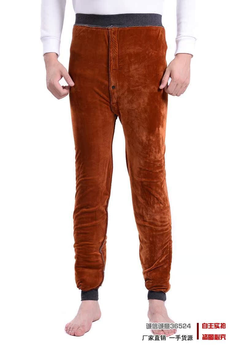Quần áo mùa thu và mùa đông Quần cotton nam trung niên cộng với nhung dày cộng với quần ấm mỡ cao trung niên eo cao để tăng quần nhung quần áo big size nam