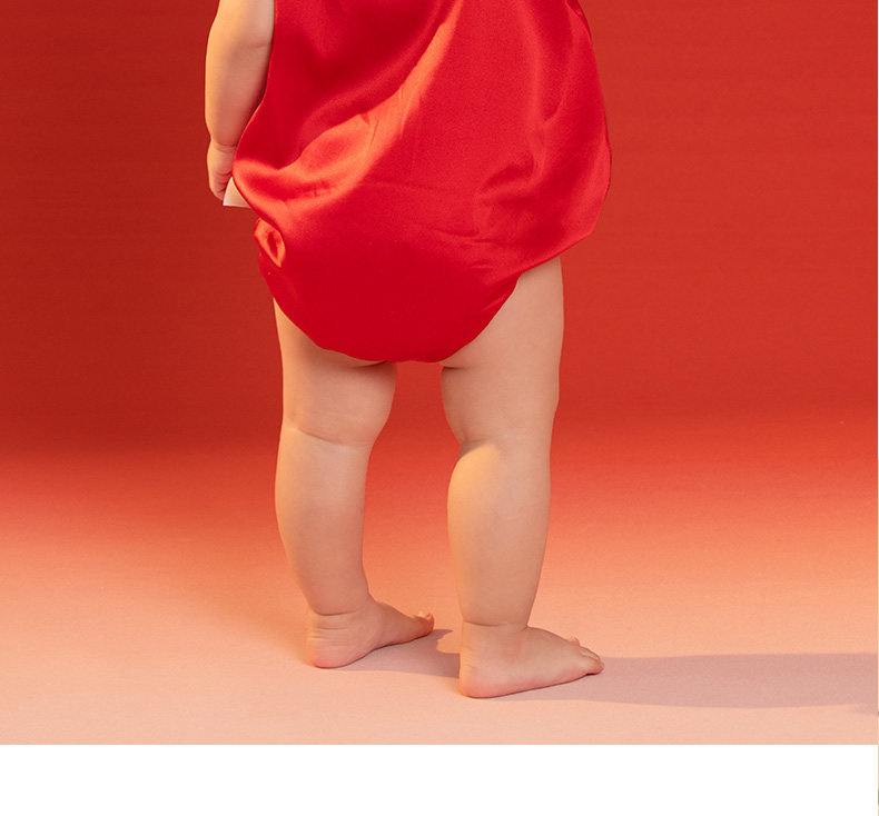 Longevity and Prosperity Mulberry Silk Romper for Baby Girls, New Chinese Style Spring and Summer Full Moon and Hundred Days Clothing, One-Year-Old Baby — 36