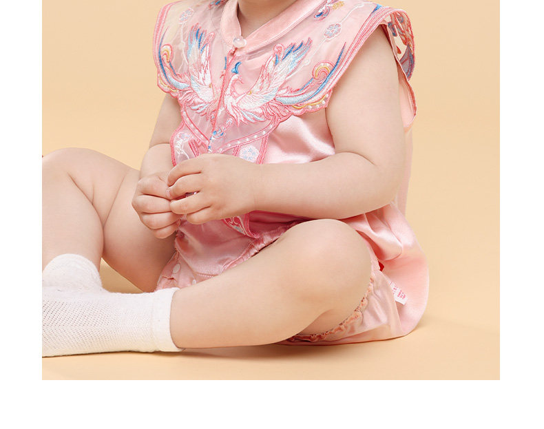 Longevity and Prosperity Mulberry Silk Romper for Baby Girls, New Chinese Style Spring and Summer Full Moon and Hundred Days Clothing, One-Year-Old Baby — 29