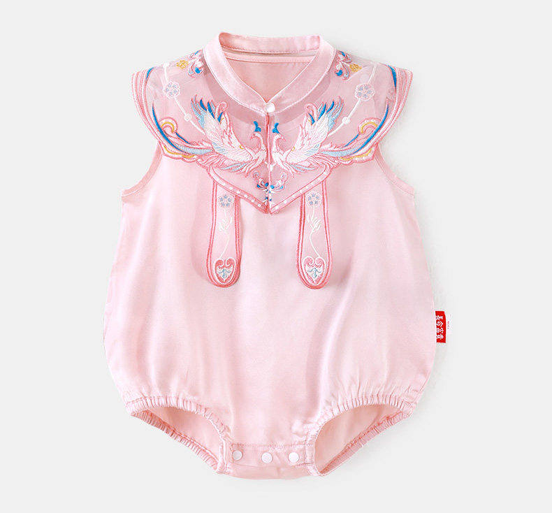 Longevity and Prosperity Mulberry Silk Romper for Baby Girls, New Chinese Style Spring and Summer Full Moon and Hundred Days Clothing, One-Year-Old Baby — 18