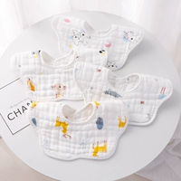 4条8层纱布围嘴动物系列