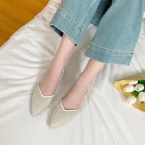 Meidai 1215 Heavy Industry Hot Drill Pointed Toe Flat Shoes