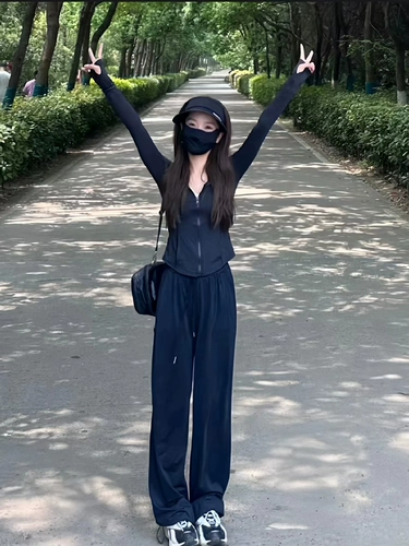 Шелковая одежда для защиты от солнца, приталенный спортивный костюм, комплект