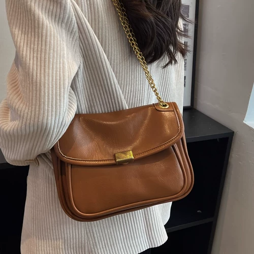 Вместительная и большая сумка через плечо, ретро сумка на одно плечо, из натуральной кожи, изысканный стиль