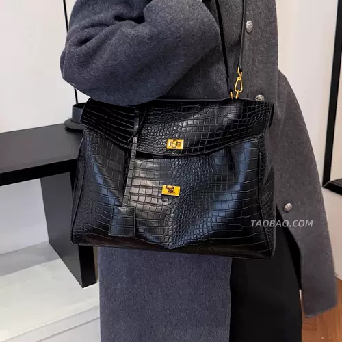 Дизайнерская вместительная и большая универсальная портативная сумка через плечо, крокодиловый принт