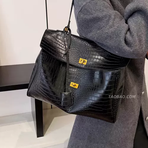 Дизайнерская вместительная и большая универсальная портативная сумка через плечо, крокодиловый принт