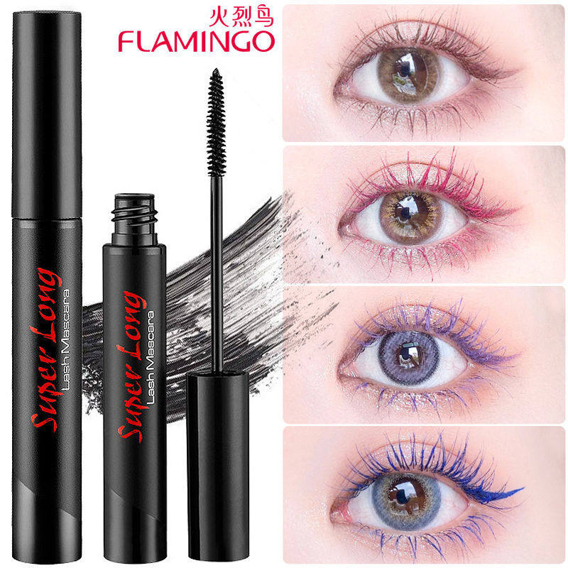 Flamingo bird slim colored mascara small brushed head ciliary curly and waterproof thick and dense without fainting mascara