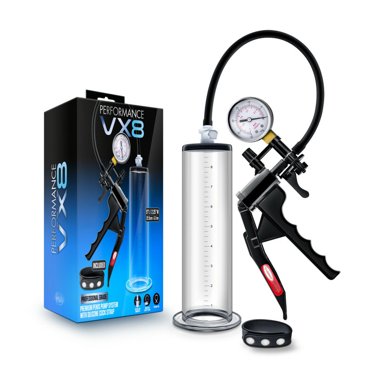 Premium Amazon Men's VX8 Spice Penis Function Exercise Massage Trainer Delay Lock Ring Air Pressure Pump