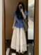 Korean fashion suit for women, wear a bottoming shirt underneath a sweater, a complete set of high-end and versatile skirts, trendy