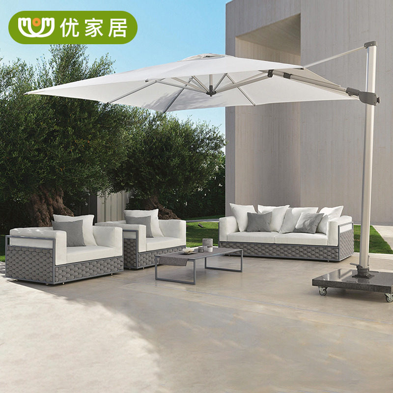 Minimaio Creative Terrace Outdoor Casual Rattan Sofa Tea Table Outdoor Patio Open-air Greenhouse Garden Vines Chair Sofa