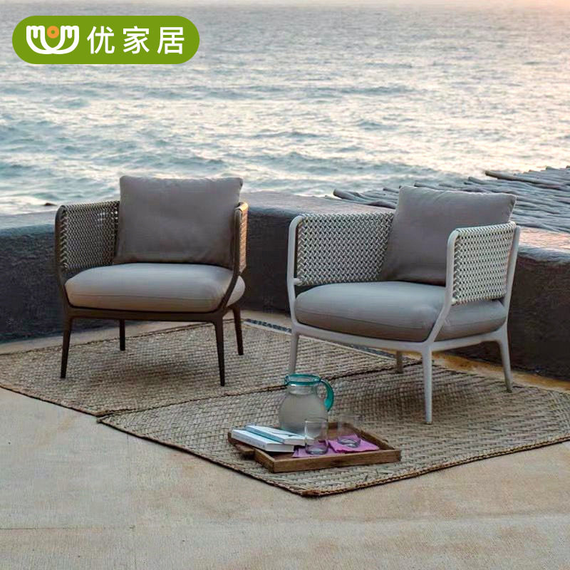 Creative Outdoor Leisure Vine Choreography Sofa Combination Outdoor Patio Sofa balcony Balcony Terrace single rattan chair tea table