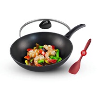  Balalini 28cm non-stick pan wok pot body silicone shovel pot cover three-piece set induction cooker is not available