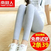 Quần legging xuân hè nam cực nam mặc quần lửng nữ 2018 mới modal size quần bó sát chân