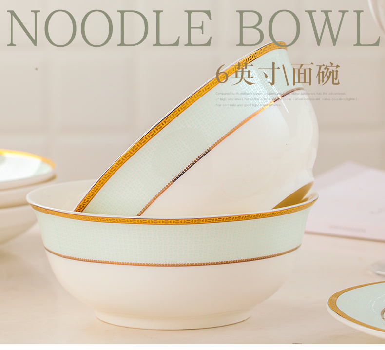 Pure and fresh and green lotus home eat rice bowl tablespoons of jingdezhen ceramics rainbow such as bowl palace in clay pot rice bowl chopsticks tableware