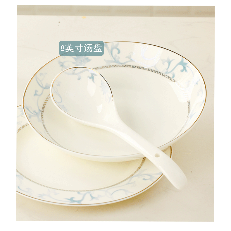 The dishes suit household contracted combination Chinese jingdezhen ceramic ipads China tableware suit dishes chopsticks combination