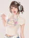 American-Style Sweet and Spicy Sexy Slim-Fit Short Top for Women, Summer Design, Niche Subculture Y2K Half-High Collar T-Shirt