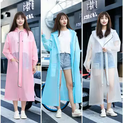 Raincoat long version full-body rainstorm electric bicycle cycling hike single student Transparent adult male and female poncho