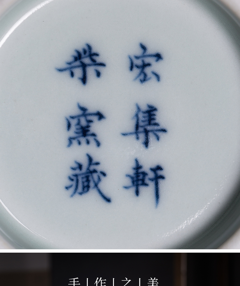 Jingdezhen porcelain bowl maintain burn all hand made bound branch lotus master cup single cup than nine calcinations spring breeze auspicious jade