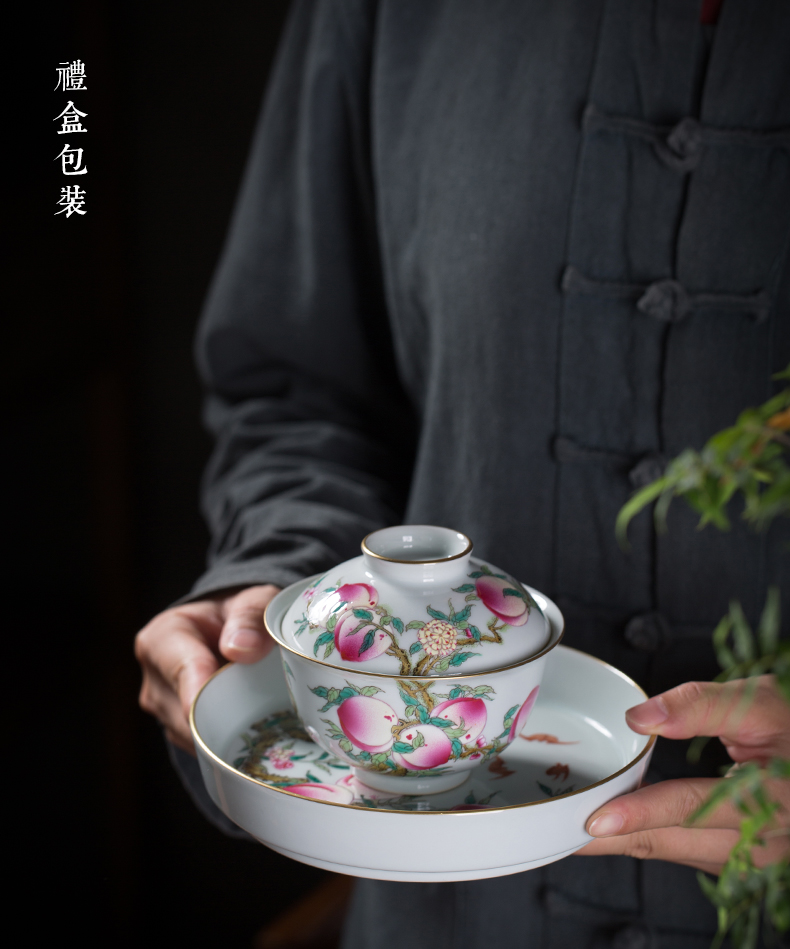 Hand made enamel pastel color only three tureen tea cups jingdezhen ceramics by Hand make tea bowl large single peach