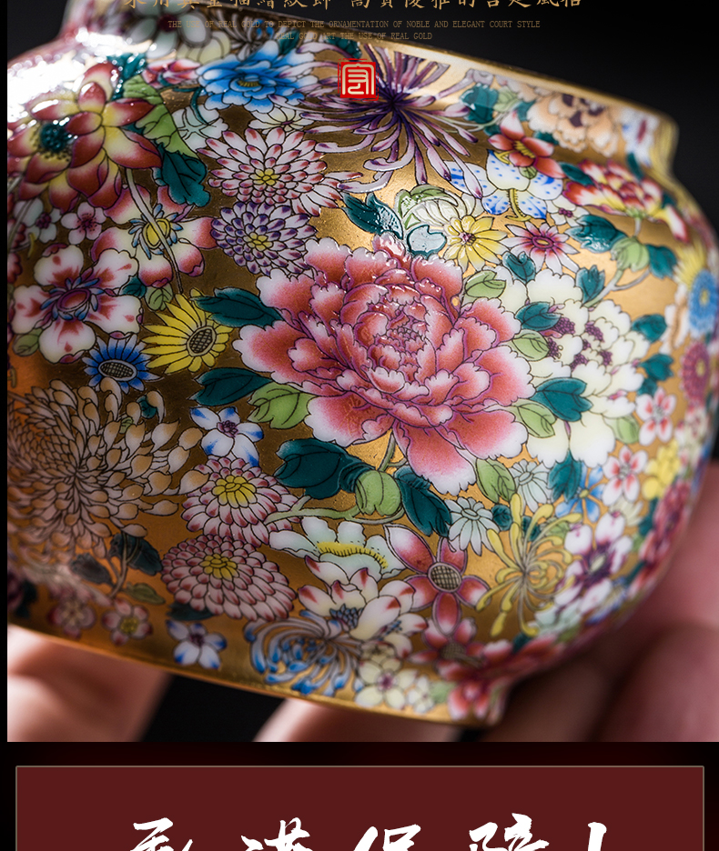 Jingdezhen ceramic tea pot colored enamel flower paint wake receives stock POTS sealed tank tea accessories