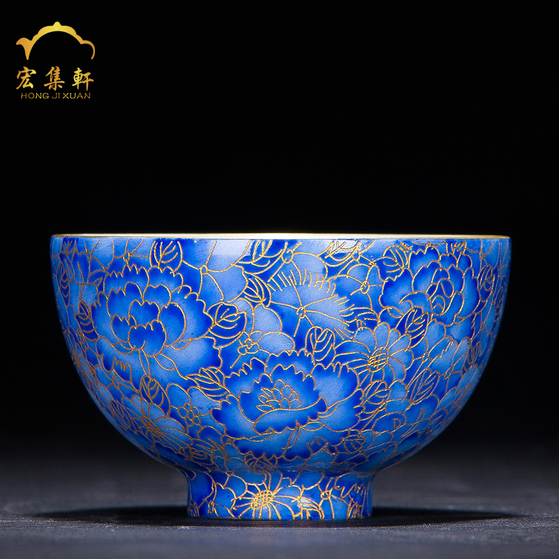 Kung fu tea bowl cups of jingdezhen ceramic tea set master cup sample tea cup wire inlay enamel fullness