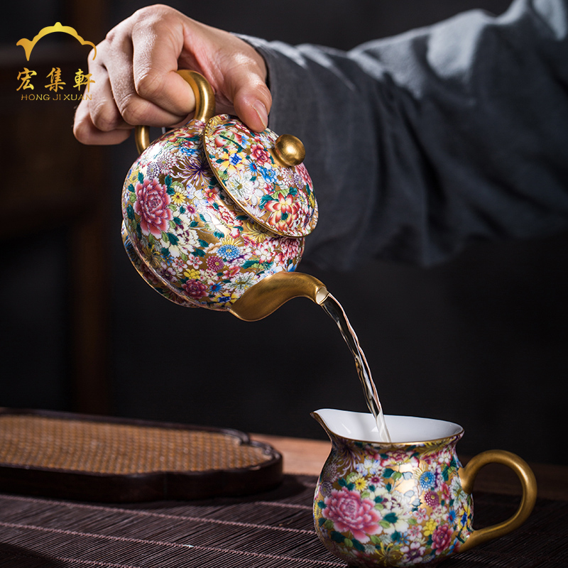 Jingdezhen ceramic teapot manual see colour enamel teapot kung fu tea tea pot home a single pot