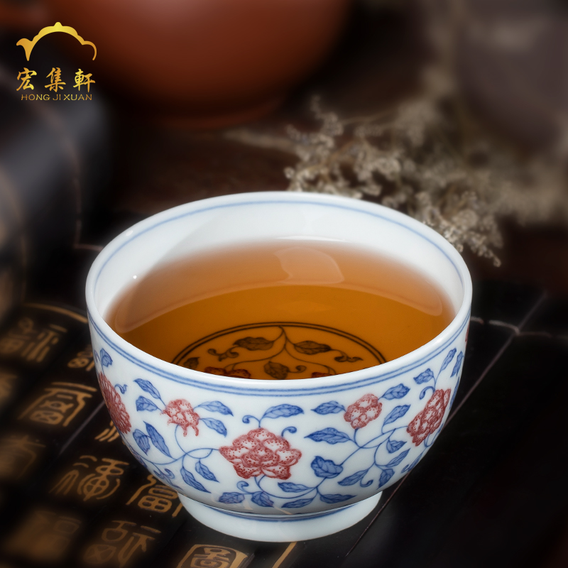 Master cup single CPU jingdezhen ceramic tea set kung fu tea cup sample tea cup individual CPU use antique bound branches