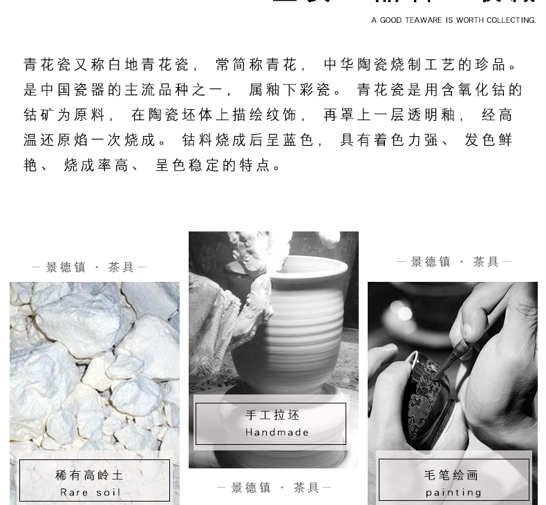 Hand - made single CPU individual cup of blue and white landscape perfectly playable cup master cup cup archaize of jingdezhen ceramic cups by Hand