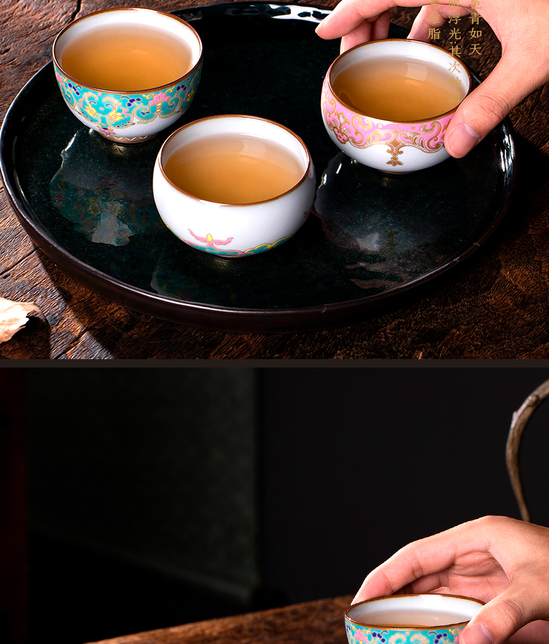 Your up master cup single CPU ceramics jingdezhen porcelain cups kongfu tea colored enamel cup sample tea cup meditation