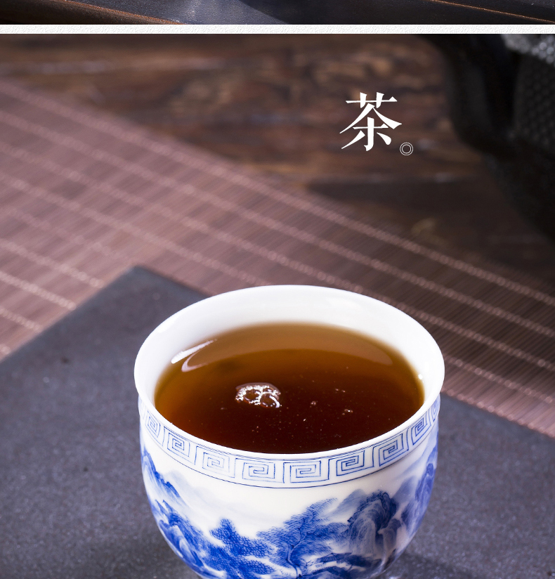 Jingdezhen ceramic cups hand - made porcelain master cup single cup large sample tea cup individual cup bowl kung fu tea set
