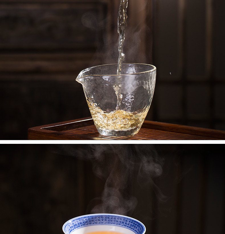 Tureen tea cups in a large bowl of jingdezhen ceramic hand - made flower is blue and white porcelain tea set tea three Tureen