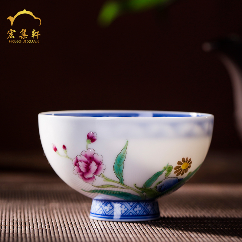 Jingdezhen ceramic cups tea kungfu hand - made porcelain enamel porcelain cup bowl cups sample tea cup masters cup