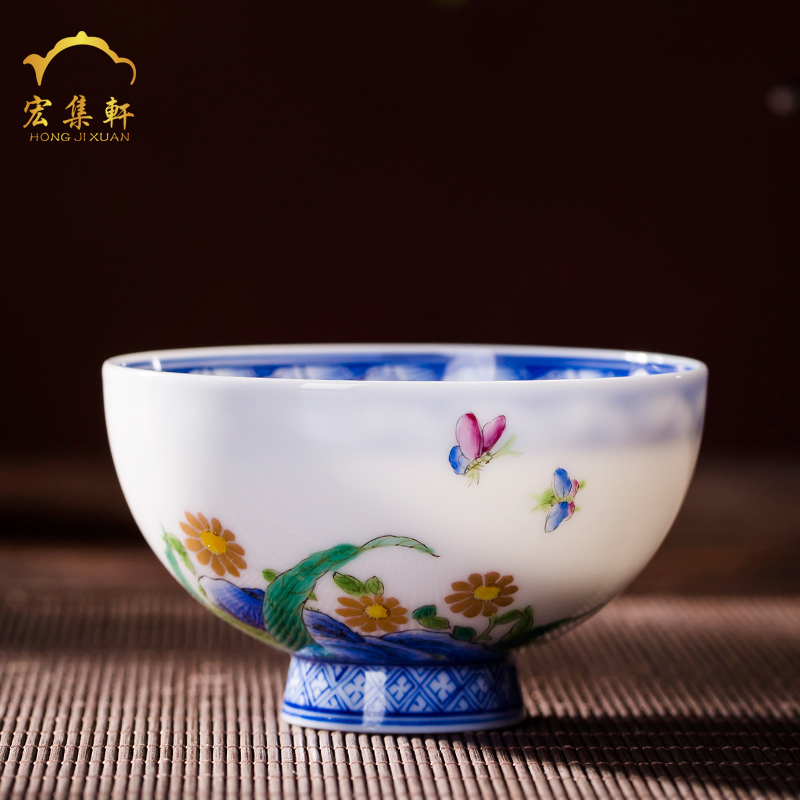 Jingdezhen ceramic cups tea kungfu hand - made porcelain enamel porcelain cup bowl cups sample tea cup masters cup