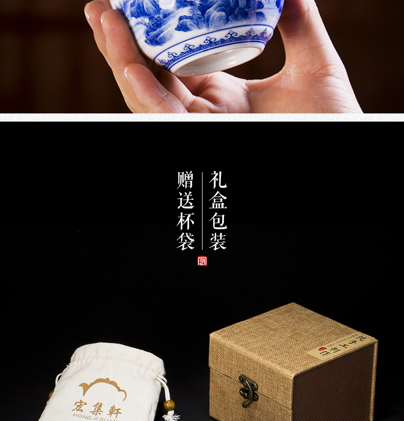 Jingdezhen ceramic cups hand - made porcelain master cup single cup large sample tea cup individual cup bowl kung fu tea set