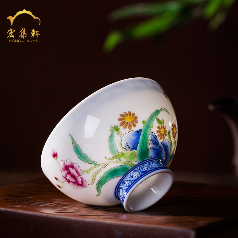 Jingdezhen ceramic cups tea kungfu hand - made porcelain enamel porcelain cup bowl cups sample tea cup masters cup