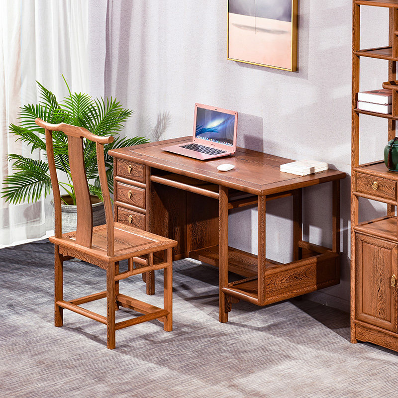 Mahogany furniture chicken wing wood Chinese study desk home computer desk desktop desk solid wood desk antique