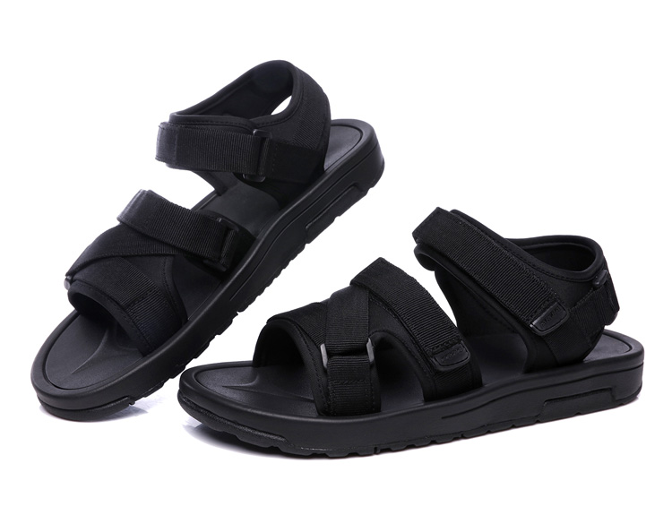 Phiên bản hàn quốc của sandal nam đế mềm đế mềm xu hướng giày đế dày đế xuồng giày đi biển đại học hè đen phong cách mới giày tây