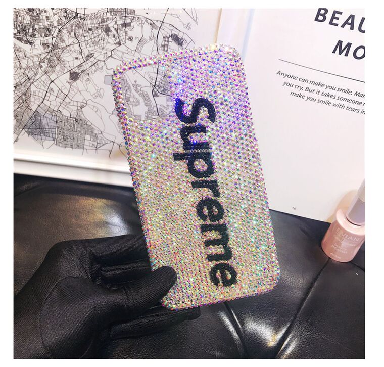 Supreme Luxury Girls Shiny Rhinestone Diamond Bling 14, 13, 12 iPhone Case