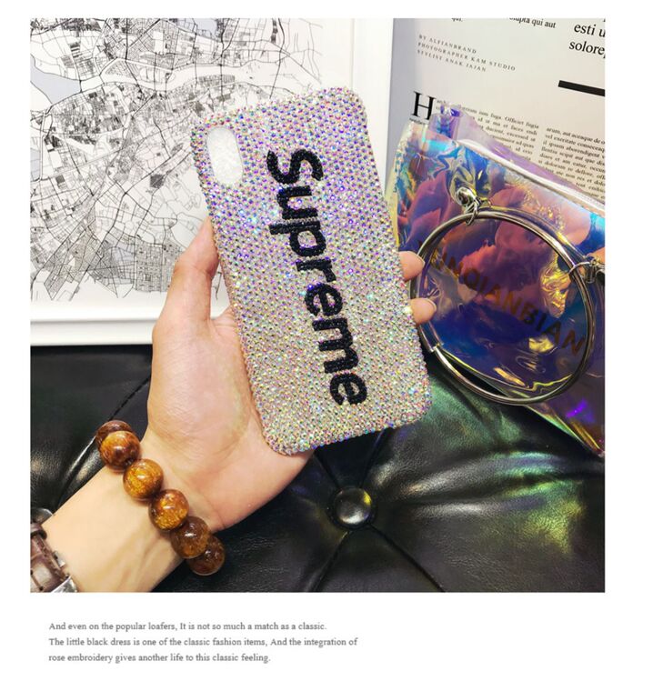 Supreme Luxury Girls Shiny Rhinestone Diamond Bling 14, 13, 12 iPhone Case