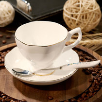 Bone China coffee cup Cup Spoon dish set Simple Ceramic cup European Coffee Afternoon tea Gold edition