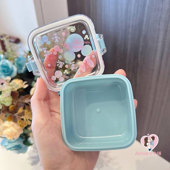 日本本土迪士尼儿童零食辅食水果便当收纳盒饰品点心便携盒120ml